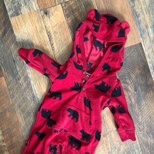 Baby bear fleece onesie with ears